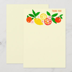 Citrus Viering Aangepaste Kleurrijke Blanco Notiti Bedankkaart