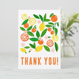 Citrus Viering Aangepaste Kleurrijke Vlakke Bedankkaart