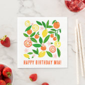 Citrus Viering Aangepaste Naam VERJAARDAGSFEEST Servet (Insitu)
