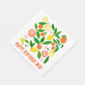 Citrus Viering Aangepaste Naam VERJAARDAGSFEEST Servet (Hoek)