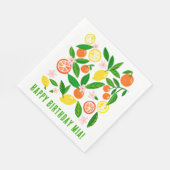 Citrus Viering Aangepaste Naam VERJAARDAGSFEEST Servet (Hoek)
