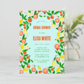 Citrus-viering Aangepaste QR Zomer BRUIDSBAD Kaart (Staand voorkant)