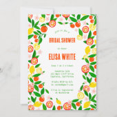Citrus Viering Aangepaste QR Zomer BRUILOFTSDINER Kaart (Voorkant)