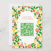 Citrus Viering Aangepaste QR Zomer BRUILOFTSDINER Kaart (Achterkant)