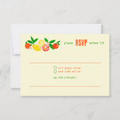 Citrus Viering Aangepaste Zomer Bruidsdouche RSVP Kaartje (Voorkant)
