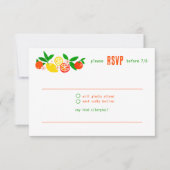 Citrus Viering Aangepaste Zomer Bruidsdouche RSVP Kaartje (Voorkant)