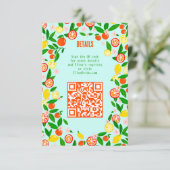 Citrus-viering Aangepaste zomer bruiloft bruidsfee Informatiekaartje (Staand voorkant)