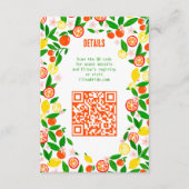 Citrus-viering Aangepaste zomer bruiloftsuitnodigi Informatiekaartje (Voorkant)