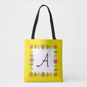 Citrus vierkant geel Monogram over heel tas