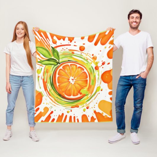 Citrus Vlaag van Geluk Fleece Deken (In situ)