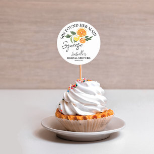 Citrus vond haar grote squeeze bruids douche ronde sticker
