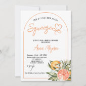 Citrus Vond Haar Hoofdliefde Bruidsborrel Kaart (Voorkant)