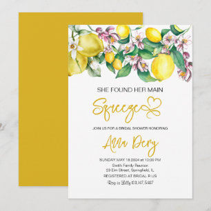 Citrus Vond Haar Hoofdverdriet Bruiloft Bridal Sho Kaart