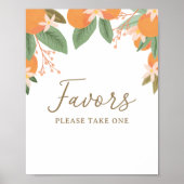Citrus Vrijgezellenfeest Favors Sign Poster (Voorkant)