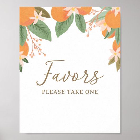 Citrus Vrijgezellenfeest Favors Sign Poster (Voorkant)