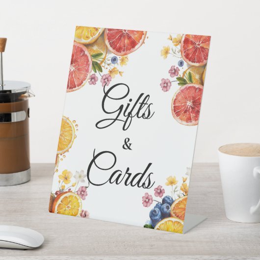 Citrus Vrijgezellenfeest Geschenken & Kaarten Reclamebord Met Voetstuk (Insitu)