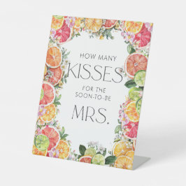 Citrus Vrijgezellenfeest hoeveel kussen Reclamebord Met Voetstuk