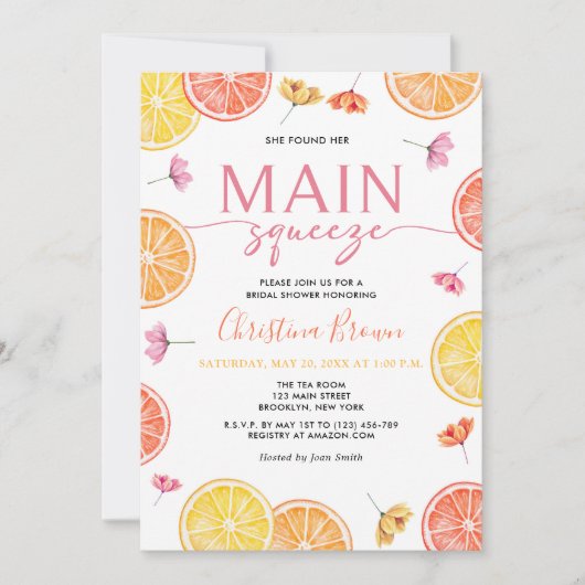 Citrus Vrijgezellenfeest Kaart (Voorkant)