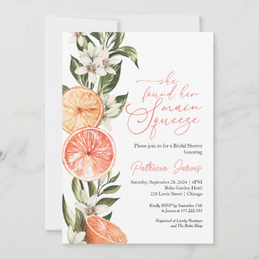 Citrus Vrijgezellenfeest Kaart (Voorkant)