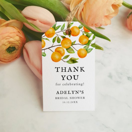 Citrus Vrijgezellenfeest Oranje-vruchtensap Cadeaulabel