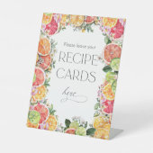 Citrus Vrijgezellenfeest Recept Kaarten Reclamebord Met Voetstuk (Voorkant)