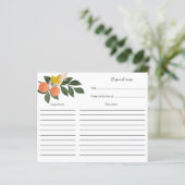 Citrus Vrijgezellenfeest Recipe-kaart (Staand voorkant)