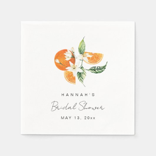 Citrus Vrijgezellenfeest servetten, Oranje thema Servet (Voorkant)