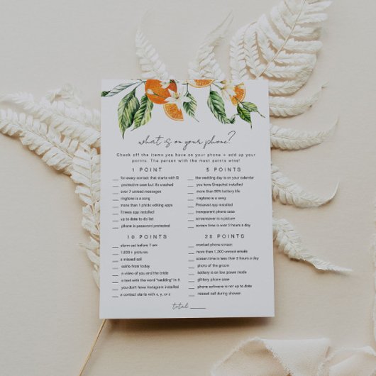 Citrus Vrijgezellenfeest Spel Kaart Telefoon Spel