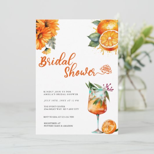 citrus | VRIJGEZELLENFEEST WATERVERF Kaart (Staand voorkant)