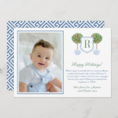 Citrus vrolijke feestdagen Monogram Wapen Afbeeldi Feestdagenkaart (Voorkant / Achterkant)