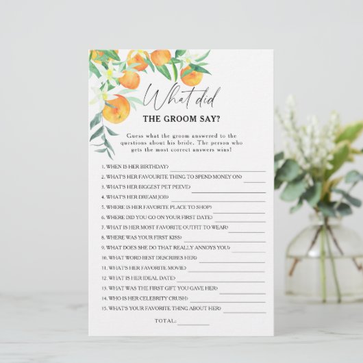 Citrus - Wat zei de bruidegom tegen het bruidsspel (Staand voorkant)