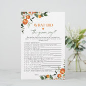 Citrus Wat zei de bruidegom vrijgezellenfeest spel (Staand voorkant)