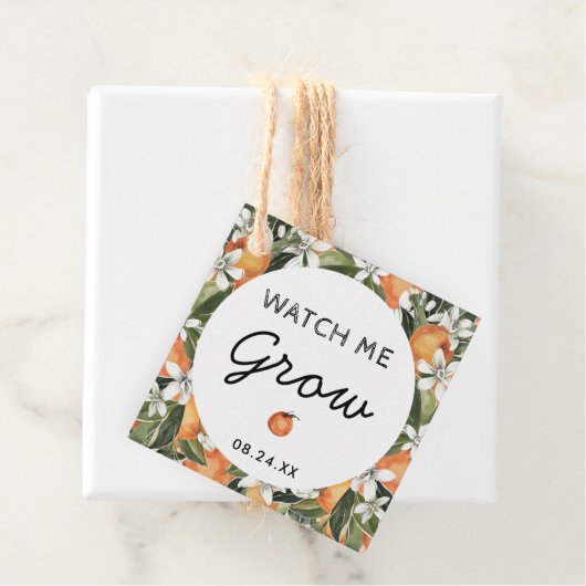 Citrus Watch Me Grow Vetplanten Favorieten Bedankt Bedankjes Labels (In situ)