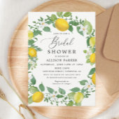 Citrus Watercolor Citroen Bruidsboeket Bruiloft Kaart