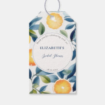 Citrus Watercolor Moderne Blauwe Oranje Bruiloft F