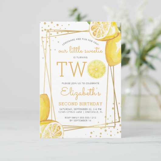 Citrus Waterverf 2e verjaardag Kaart (Staand voorkant)