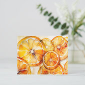 Citrus Waterverf Alcohol Ink Briefkaart (Staand voorkant)