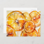Citrus Waterverf Alcohol Ink Briefkaart (Voorkant / Achterkant)
