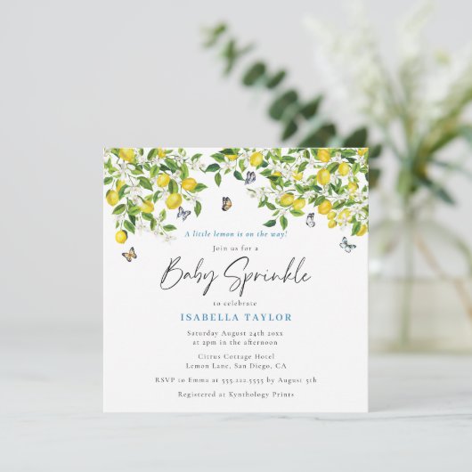 Citrus Waterverf Baby Sprinkle Kaart (Staand voorkant)