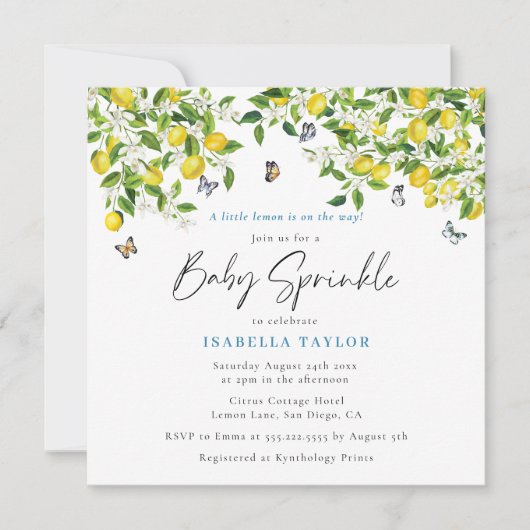 Citrus Waterverf Baby Sprinkle Kaart (Voorkant)