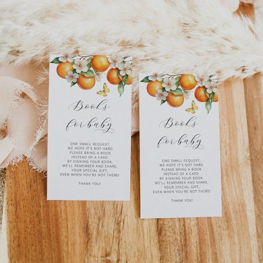 Citrus Waterverf Book Request Baby shower Informatiekaartje
