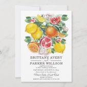 Citrus Waterverf Botanical Wedding Kaart (Voorkant)
