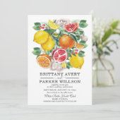 Citrus Waterverf Botanical Wedding Kaart (Staand voorkant)