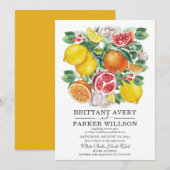 Citrus Waterverf Botanical Wedding Kaart (Voorkant / Achterkant)
