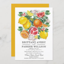 Citrus Waterverf Botanical Wedding