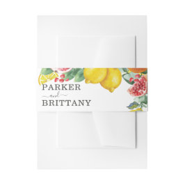 Citrus Waterverf Botanical Wedding Persoonlijk Uitnodigingen Wikkel