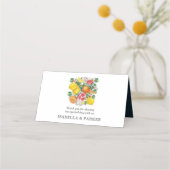 Citrus Waterverf Botanical Wedding Plaatskaartje (Achterkant)