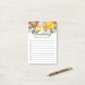Citrus Waterverf Botanical Wedding Post-it® Notes (Op bureau)