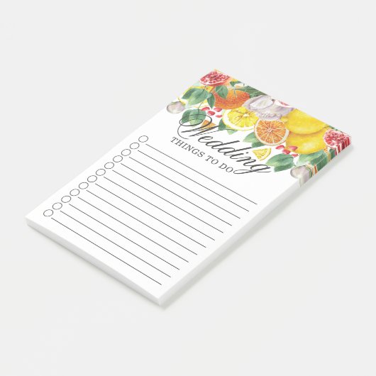 Citrus Waterverf Botanical Wedding Post-it® Notes (Schuin)