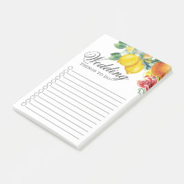 Citrus Waterverf Botanical Wedding Post-it® Notes